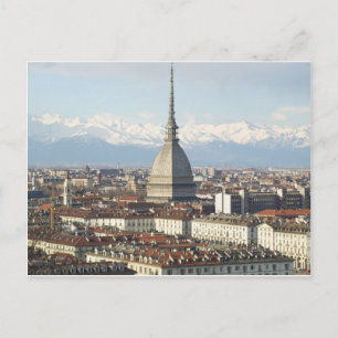 Mole Antonelliana in Turin Italy seen from the hil Postcard