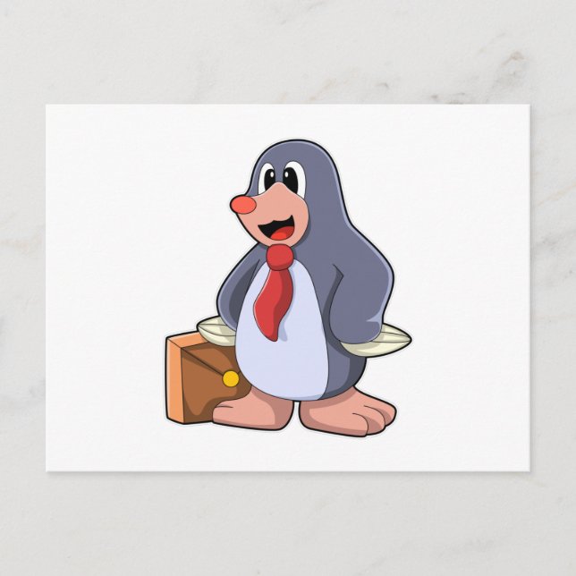Mole as Entrepreneur with Bag Postcard (Front)
