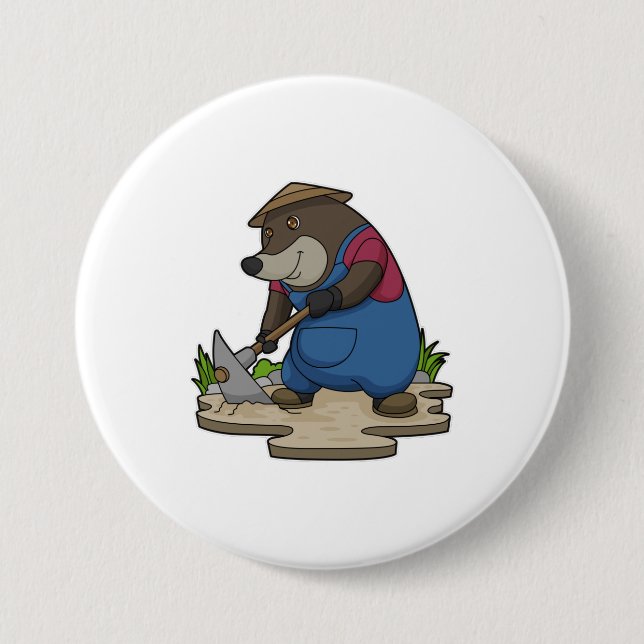 Mole as Farmer Button (Front)