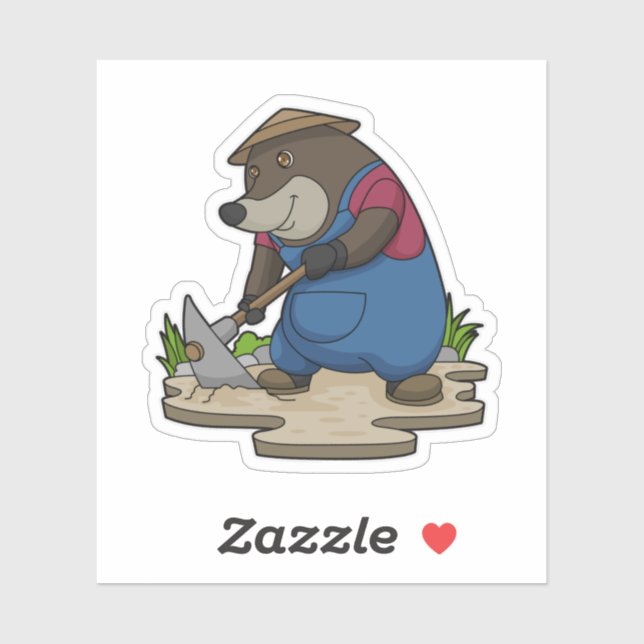 Mole as Farmer Sticker (Sheet)