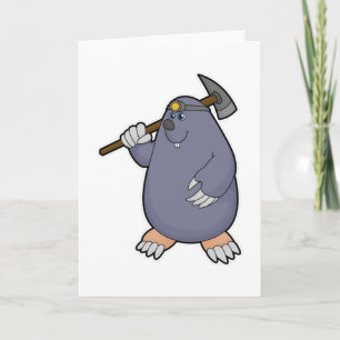 Mole as Farmer with Pickaxe & Spotlight Card