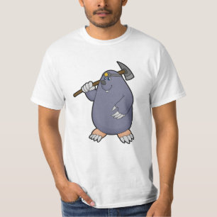 Mole as Farmer with Pickaxe & Spotlight T-Shirt