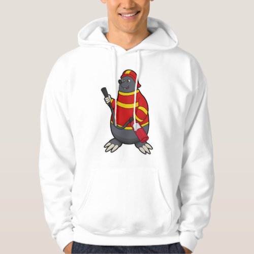 Mole as Firefighter with Fire extinguisher Hoodie