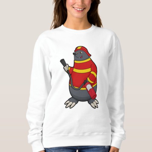 Mole as Firefighter with Fire extinguisher Sweatshirt