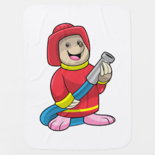 Mole as Firefighter with Hose Baby Blanket