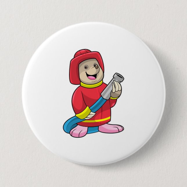Mole as Firefighter with Hose Button (Front)