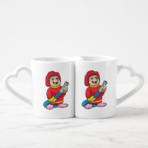 Mole as Firefighter with Hose Coffee Mug Set