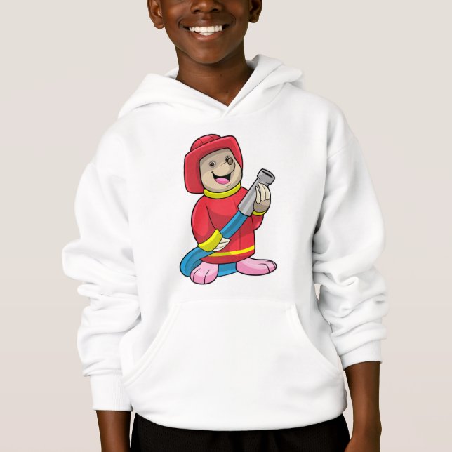 Mole as Firefighter with Hose Hoodie (Front)