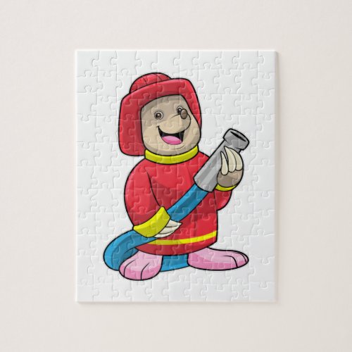 Mole as Firefighter with Hose Jigsaw Puzzle