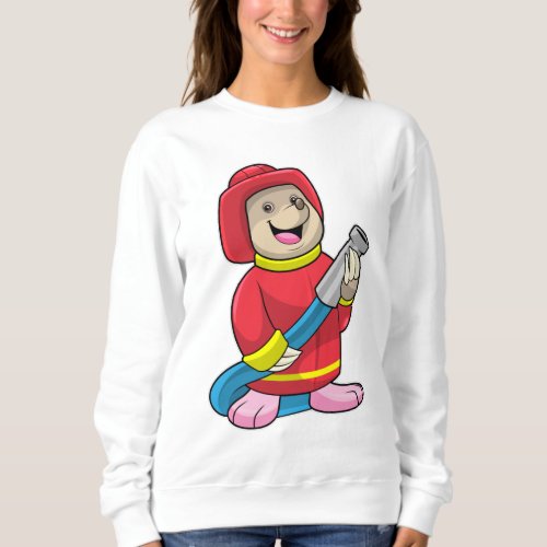 Mole as Firefighter with Hose Sweatshirt