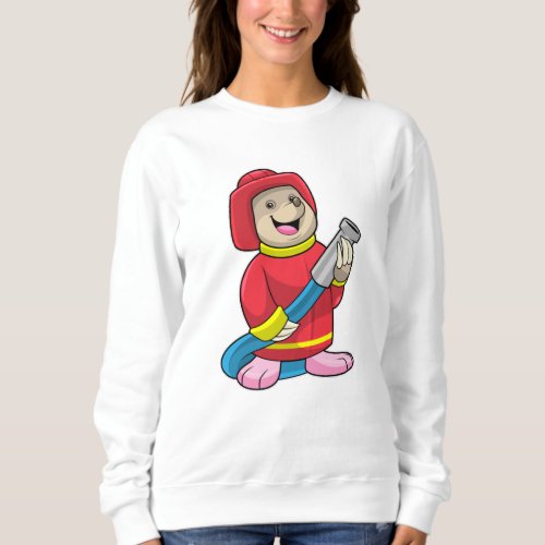 Mole as Firefighter with Hose Sweatshirt