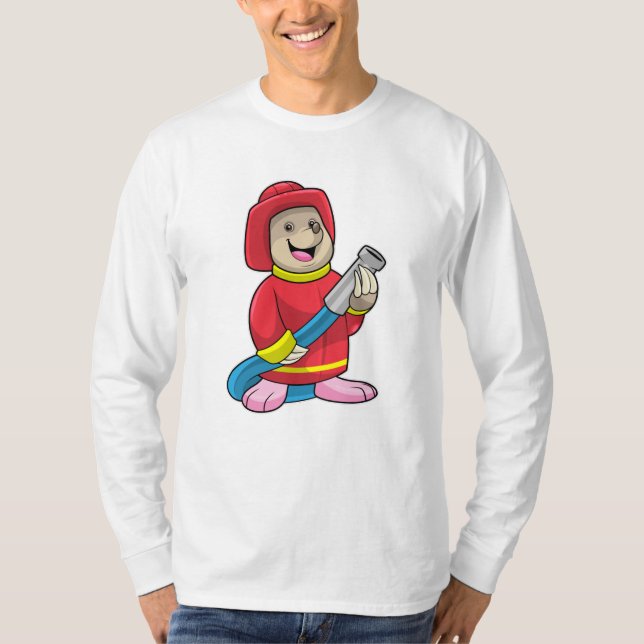 Mole as Firefighter with Hose T-Shirt (Front)