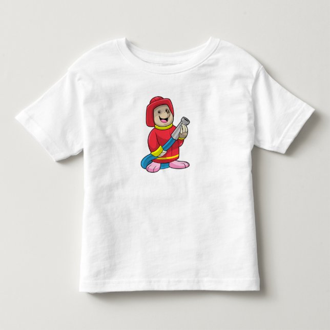 Mole as Firefighter with Hose Toddler T-shirt (Front)