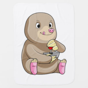 Mole as Gamer with Joystick Baby Blanket
