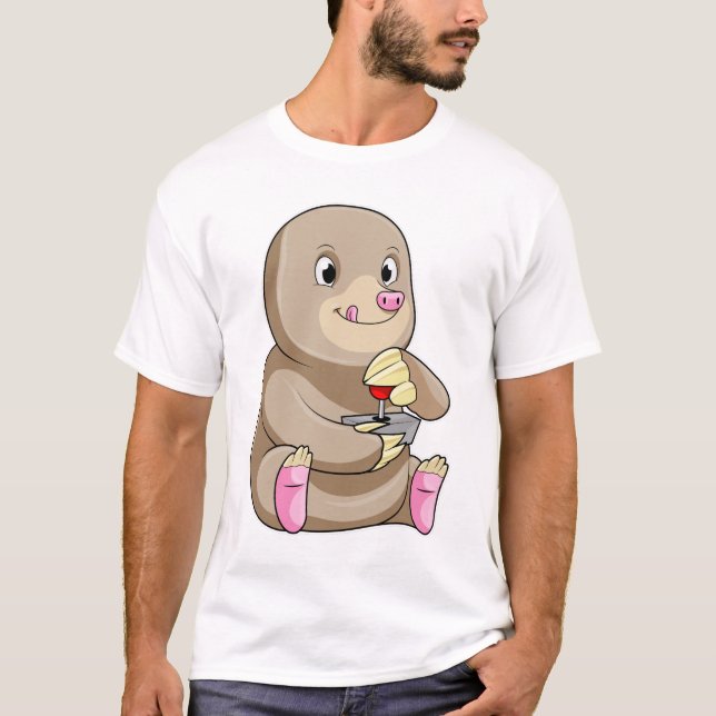 Mole as Gamer with Joystick T-Shirt (Front)