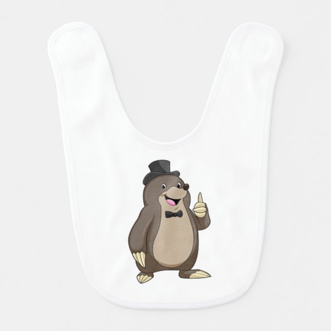 Mole as Groom with Tie Baby Bib (Front)