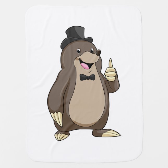 Mole as Groom with Tie Baby Blanket (Front)