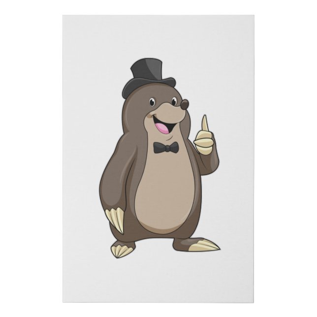 Mole as Groom with Tie Faux Canvas Print (Front)