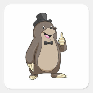 Mole as Groom with Tie Square Sticker