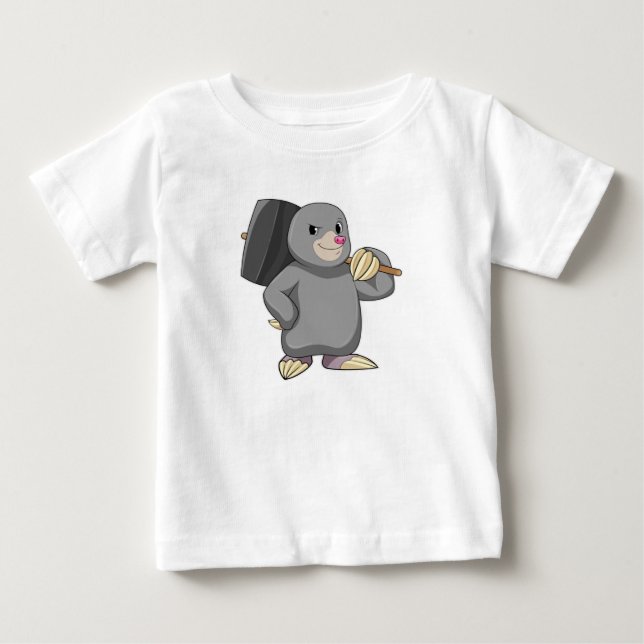 Mole as Handyman with Hammer Baby T-Shirt (Front)