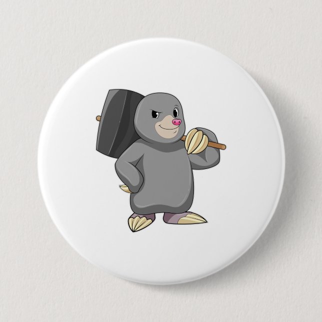 Mole as Handyman with Hammer Button (Front)
