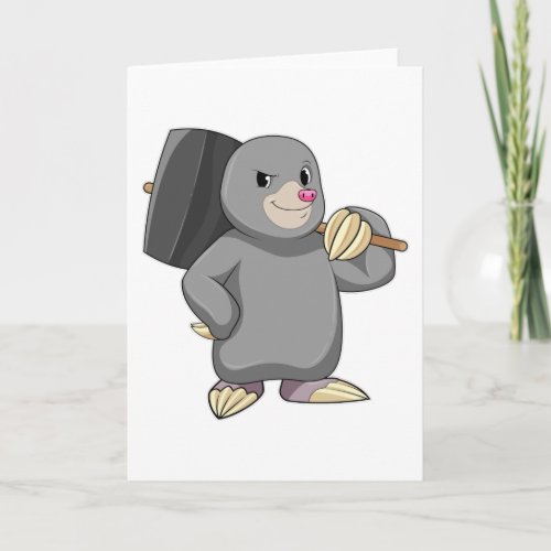 Mole as Handyman with Hammer Card