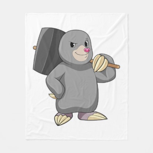 Mole as Handyman with Hammer Fleece Blanket