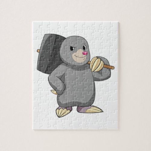 Mole as Handyman with Hammer Jigsaw Puzzle