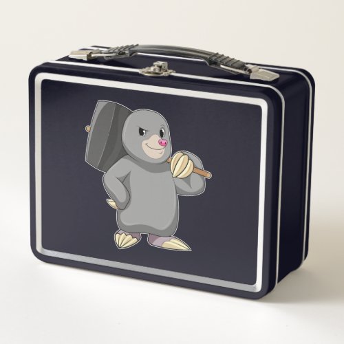 Mole as Handyman with Hammer Metal Lunch Box