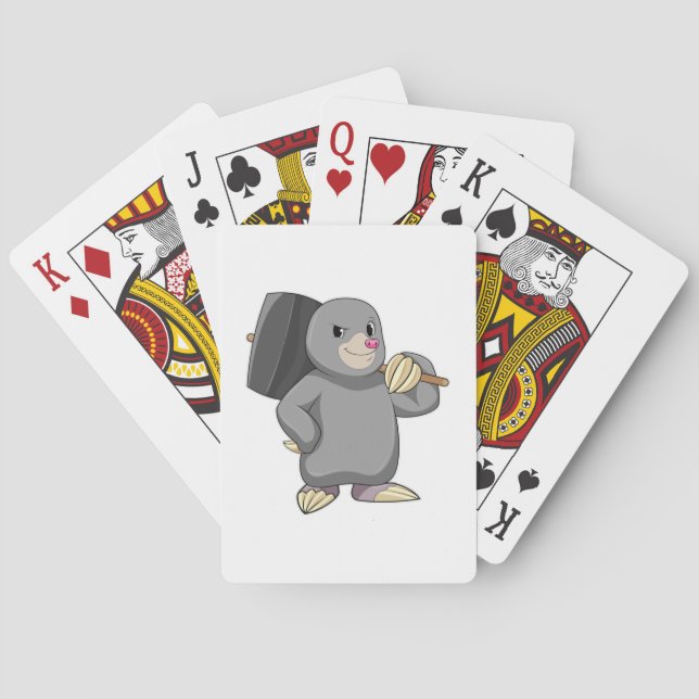 Mole as Handyman with Hammer Poker Cards (Back)
