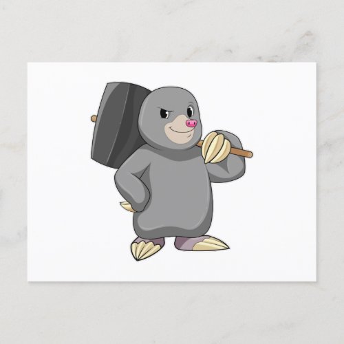 Mole as Handyman with Hammer Postcard