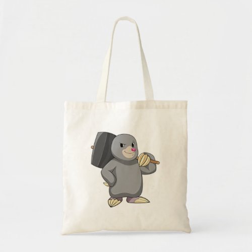 Mole as Handyman with Hammer Tote Bag