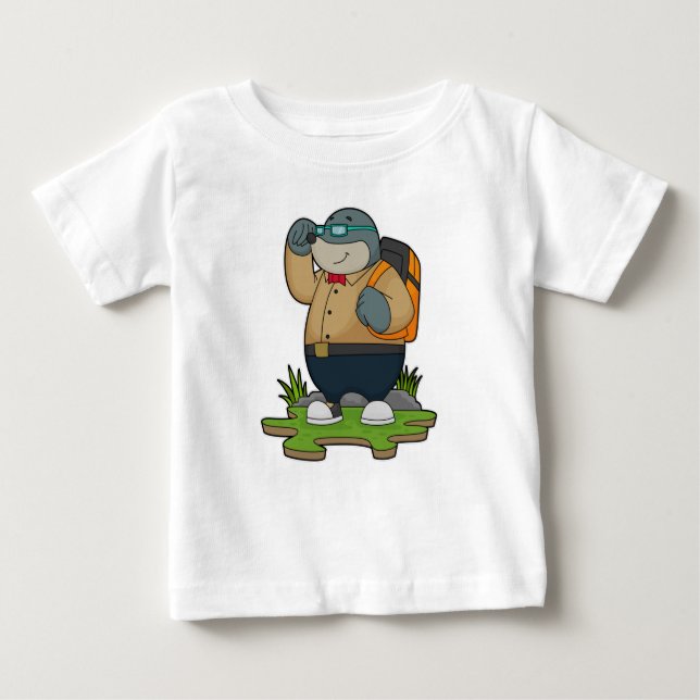 Mole as Hiker with Backpack Baby T-Shirt (Front)
