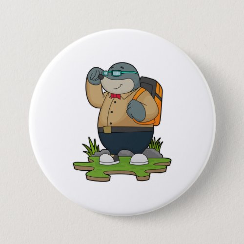 Mole as Hiker with Backpack Button