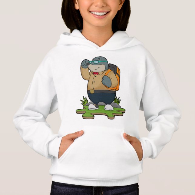 Mole as Hiker with Backpack Hoodie (Front)