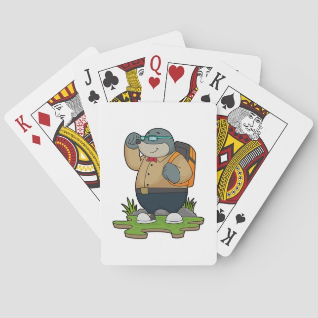 Mole as Hiker with Backpack Poker Cards (Back)