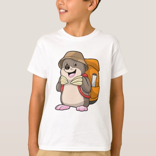 Mole as Hiker with Luggage T_Shirt