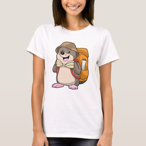 Mole as Hiker with Luggage T_Shirt