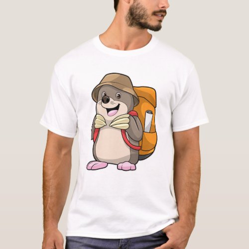 Mole as Hiker with Luggage T_Shirt