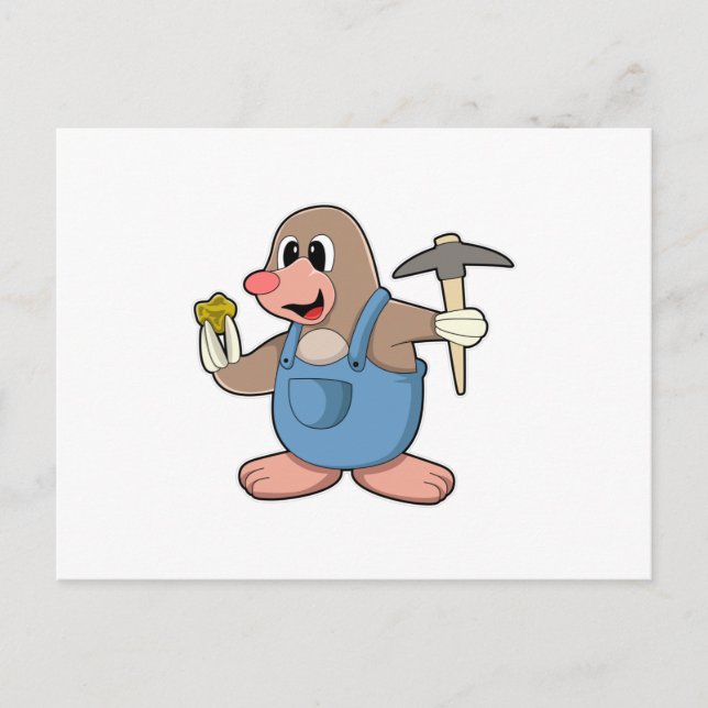 Mole as Miner with Gold Postcard (Front)