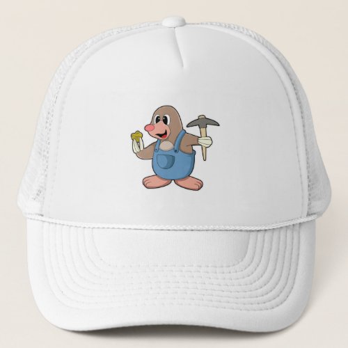 Mole as Miner with Gold Trucker Hat