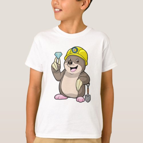 Mole as Miner with Shovel  Diamond T_Shirt