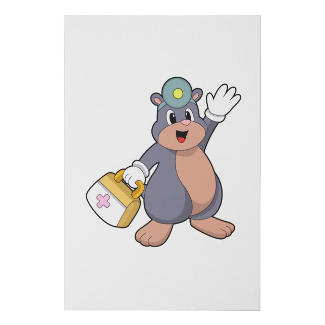 Mole as Nurse with First aid kit.PNG Faux Canvas Print (Front)