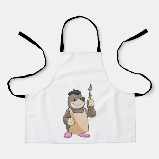 Mole as Painter with Paint brush Apron (Front)