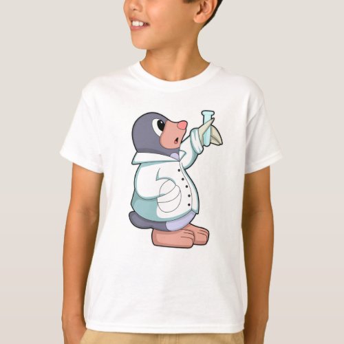 Mole as Scientist with Test tube T_Shirt