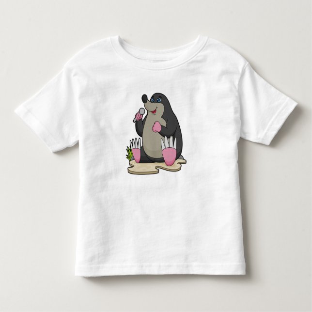 Mole as Singer with Microphone Toddler T-shirt (Front)
