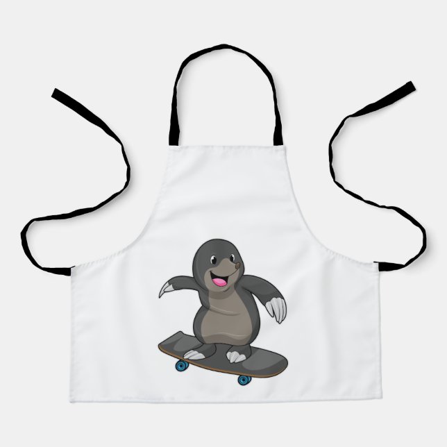 Mole as Skater with Skateboard Apron (Front)