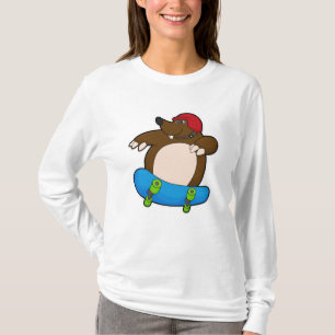 Mole as Skater with Skateboard & Helmet T-Shirt