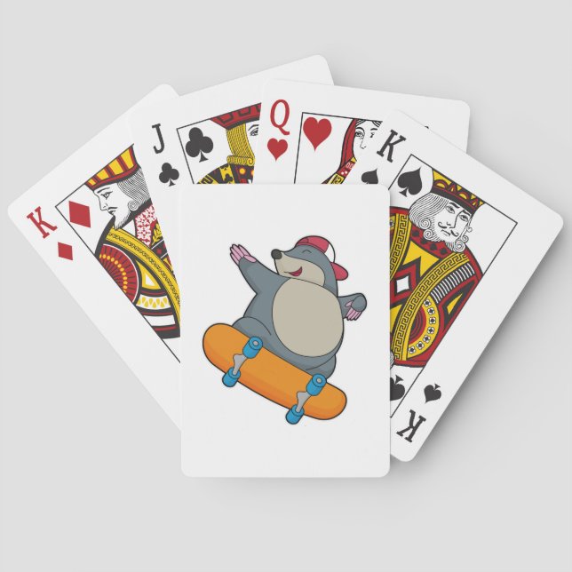 Mole as Skater with Skateboard Poker Cards (Back)