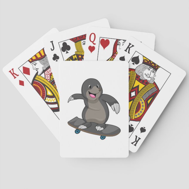 Mole as Skater with Skateboard Poker Cards (Back)